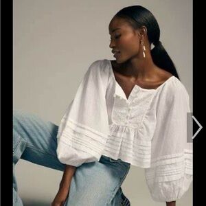 NWT Anthropology Cropped Blouse - Large